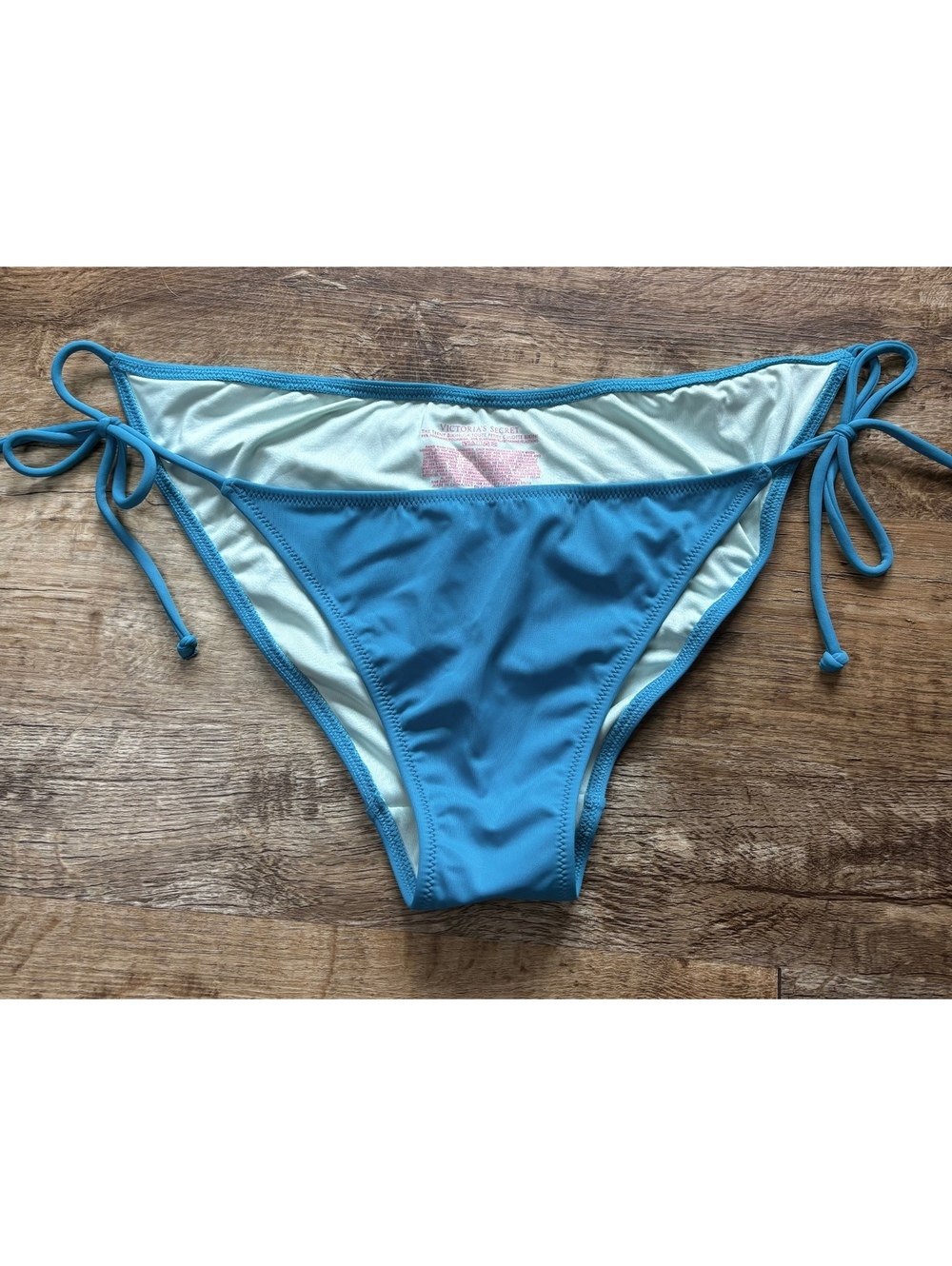 Victoria's Secret The Teeny Bikini Petite Camiotte Bikini Bottoms Blue Large